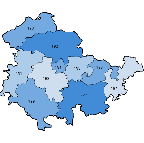 15. Wahlperiode: Wahlkreise in Thüringen