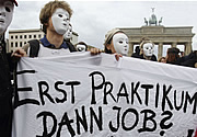 Bild: Protest der Generation Praktikum.