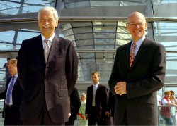 Bundestagspräsident Dr. Norbert Lammert, CDU/CSU, (rechts) empfängt den Vorsitzenden der russischen Staatsduma, Boris Gryslow, (links)