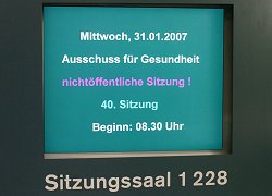 Sitzung des Ausschusses für Gesundheit