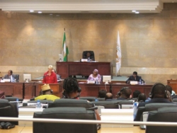 Foto: Vizepräsidentin Susanne Kastner spricht vor dem Panafrikanischen Parlament
