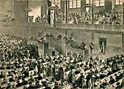 Zeichnung: Reichstagssitzung von 1871.