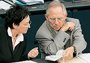 Konsens in Sicherheitsfragen? Justizministerin Brigitte Zypries (SPD) und Innenminister Wolfgang Schäuble (CDU/CSU).