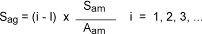 Sag = (i - l) mal (Sam geteilt durch Aam). i = 1,2,3,...