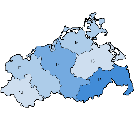 15. Wahlperiode: Wahlkreise in Mecklenburg-Vorpommern
