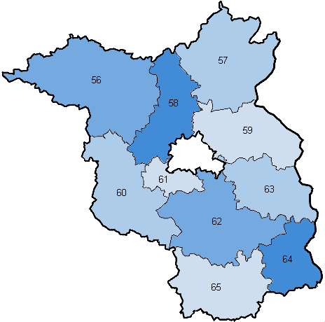 16. Wahlperiode: Wahlkreise in Brandenburg