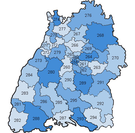 Wahlkreise in Baden-Württemberg