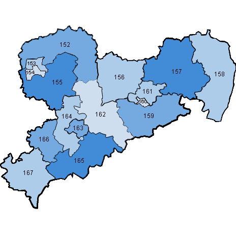 Wahlkreise in Sachsen