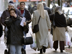 Zuwanderer auf der Straße