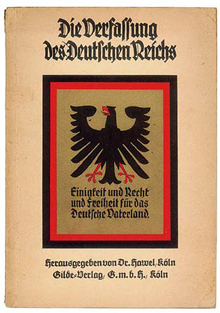 Ausgabe der Verfassung des Deutschen Reiches vom 11. August 1919, Gilde Verlag, 1930