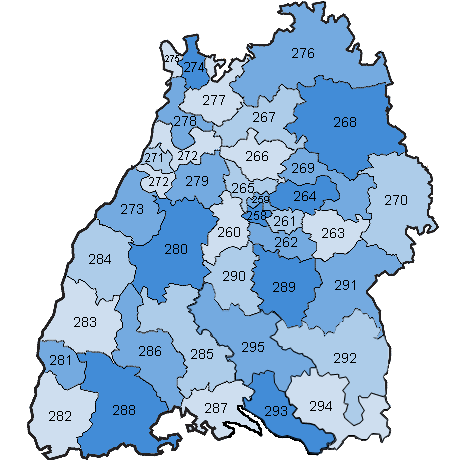 Wahlkreise in Baden-W&uuml;rttemberg