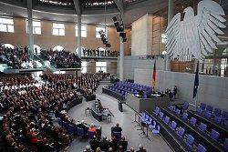 Blick in den umgebauten Plenarsaal während der 13. Bundesversammlung.