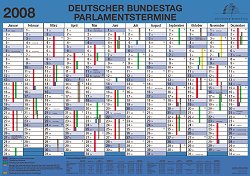 Calendrier des séances parlementaires pour 2008