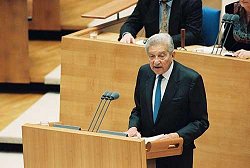 Israelischer Präsident Weizman in Bonn 1996, Klick vergrößert Bild
