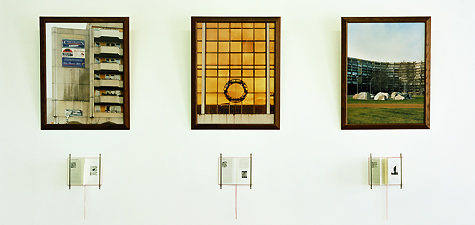 Three of the twelfe colour photographs and books in the Marie-Elisabeth Lüders Building