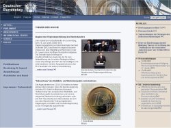 Homepage des Deutschen Bundestages