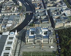 Luftaufnahme des Parlamentsviertels