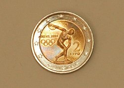Euromünze mit Diskuswerfer