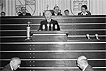Bundeskanzler Konrad Adenauer bei seiner Rede.