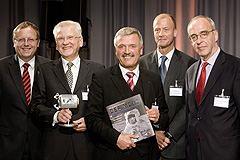 v.l.n.r.: Johann-Dietrich Wörner, Dieter Grasediek, Kurt J. Rossmanith , Thomas Enders, Volker Kroening