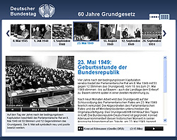 Zeitleiste 60 Jahre Grundgesetz, Klick vergrößert Bild