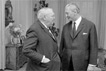 Im Palais Schaumburg (Bundeskanzleramt) empfängt Bundeskanzler Ludwig Erhard (l.) den Kandidaten für die Nachfolge in seinem Amt, Kurt Georg Kiesinger, Ministerpräsident von Baden Württemberg.