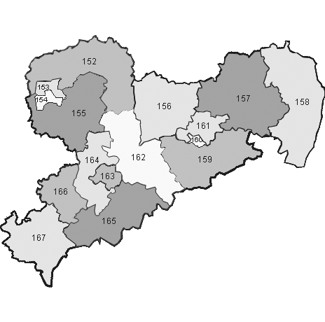 Wahlkreise in Sachsen