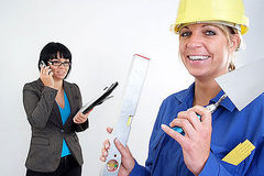 Bauhandwerkerin und Businessfrau