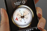 Smartphone mit Anwendung Kompass
