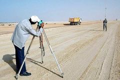 Straenbau in der Sahara