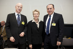 vlnr.: Jochen Sanio, BaFin-Chef, Petra Merkel, Ausschussvorsitzende und Axel Weber, Bundesbankprsident