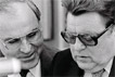 1980: 	Helmut Kohl (l.), Ministerprsident von Rheinland-Pfalz, im Gesprch mit Franz-Josef Strau, Ministerprsident Bayerns.