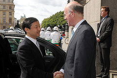 Kronprinz Naruhito von Japan und Bundestagsprsident Norbert Lammert