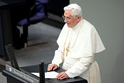 Pope Benedict in plenary chamber