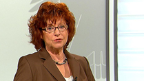 Ulla Burchardt im TV-Studio