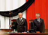 Der Präsident des polnischen Parlaments mit Marschallsstab.