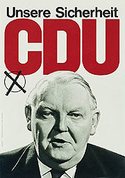 Bild: Ludwig Erhard und Text: Unsere Sicherheit. CDU.
