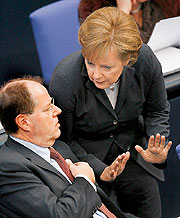 Bild: Finanzminister Peer Steinbrück und Kanzlerin Angela Merkel.