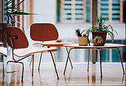 Bild: zwei Stühle und ein Beistelltisch mit Pflanzen.