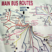Plan mit Busrouten auf Malta.