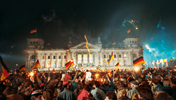 Feier vor dem Reichstagsgebäude zur Deutschen Einheit 1990