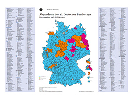 Plakat Abgeordnete des 17. Deutschen Bundestages, Direktmandate nach Wahlkreisen