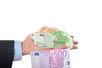 Hand hält Euroscheine