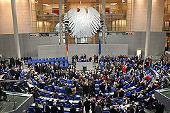 Blick in das Plenum des Bundestages