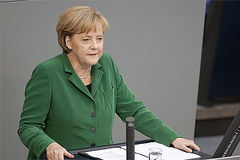 Bundeskanzlerin Dr. Angela Merkel (CDU) bei der Regierungserklärung