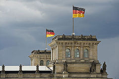 Zwei Türme des Reichstagsgebäudes