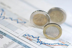 Münzen und Aktienkurs