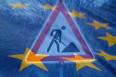 Bauarbeiten und EU-Fahne