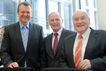 Jochen Homann, Präsident der Bundesnetzagentur, zusammen mit Ernst Hinsken, Vorsitzender des Ausschusses und Martin Dörmann, stellv. Vorsitzender am 12.12.12