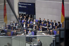 Medienwand im Plenum